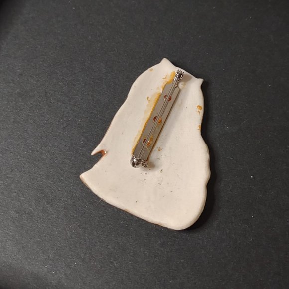 Cute Ceramic Orange Cat Brooch - Picture 5 of 10